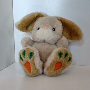 Vintage Plush Easter Bunny Rabbit Stuffed Animal Toy Carrot Feet Big Ears 7"